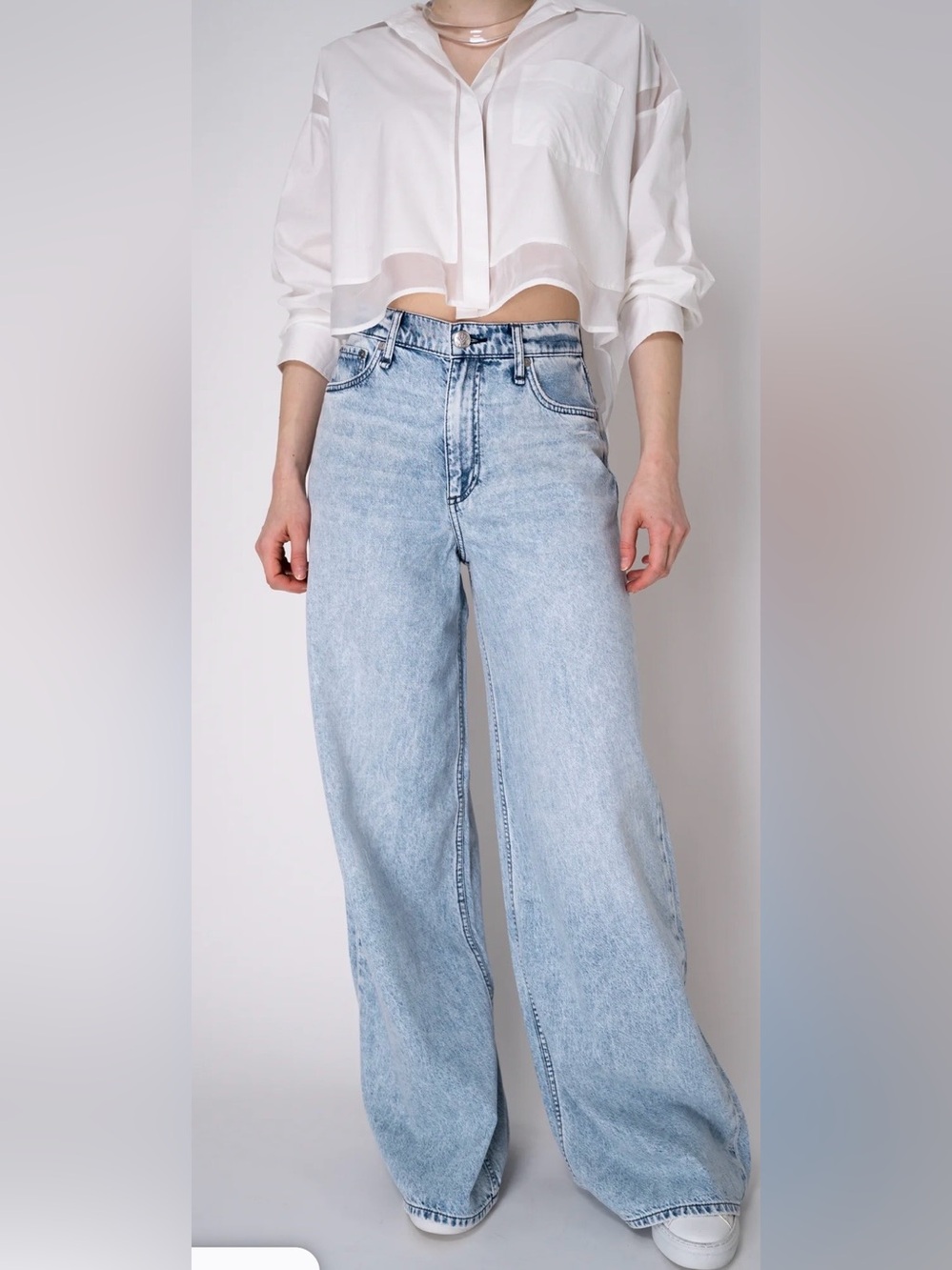 Rag & Bone Featherweight Sofie Wide-Leg Jeans in Bellport | Size 27